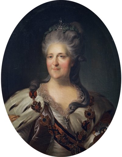 Porträt von Katharina der Großen von F. Rokotov von Unknown